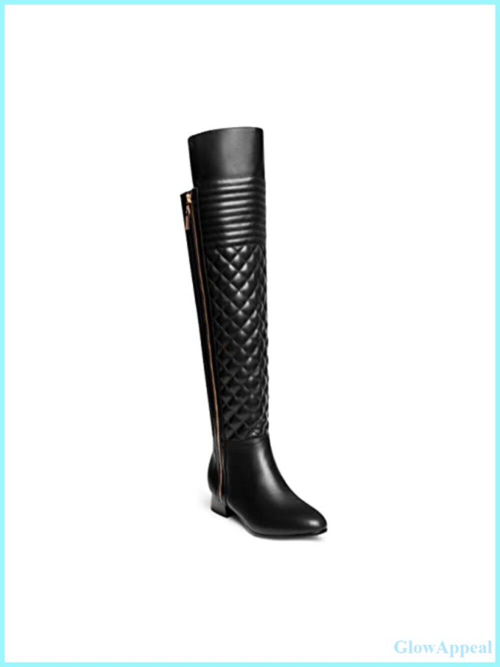 ANN CREEK Women's Over The Knee Boots Chunky Heel Stretch Back Quilt Front